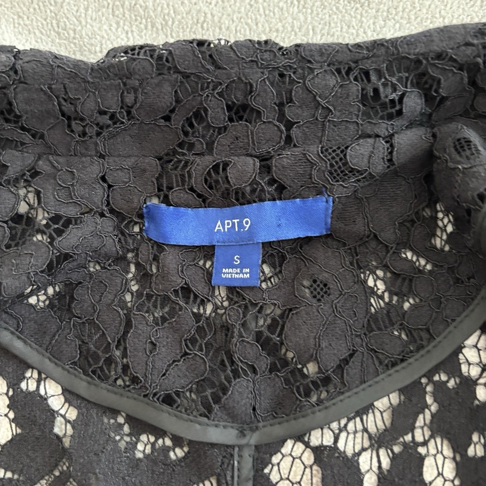 Apt 9 Black Lace Women's Topper Classy Whims Goth Gypsy Fairy Grunge - Picture 7 of 13